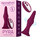 FemmeFunn Pyra Vibrating Butt Plug with Wireless Remote Control Burgundy