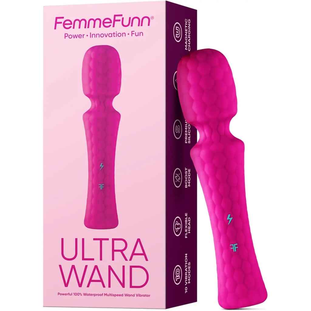 FemmeFunn Ultra Wand Vibrator - Flexible Head Massager with 10 Modes