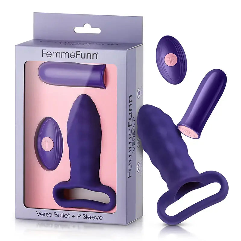 FemmeFunn Versa P Bullet Vibrator with Textured P Sleeve and Remote - Rolik®