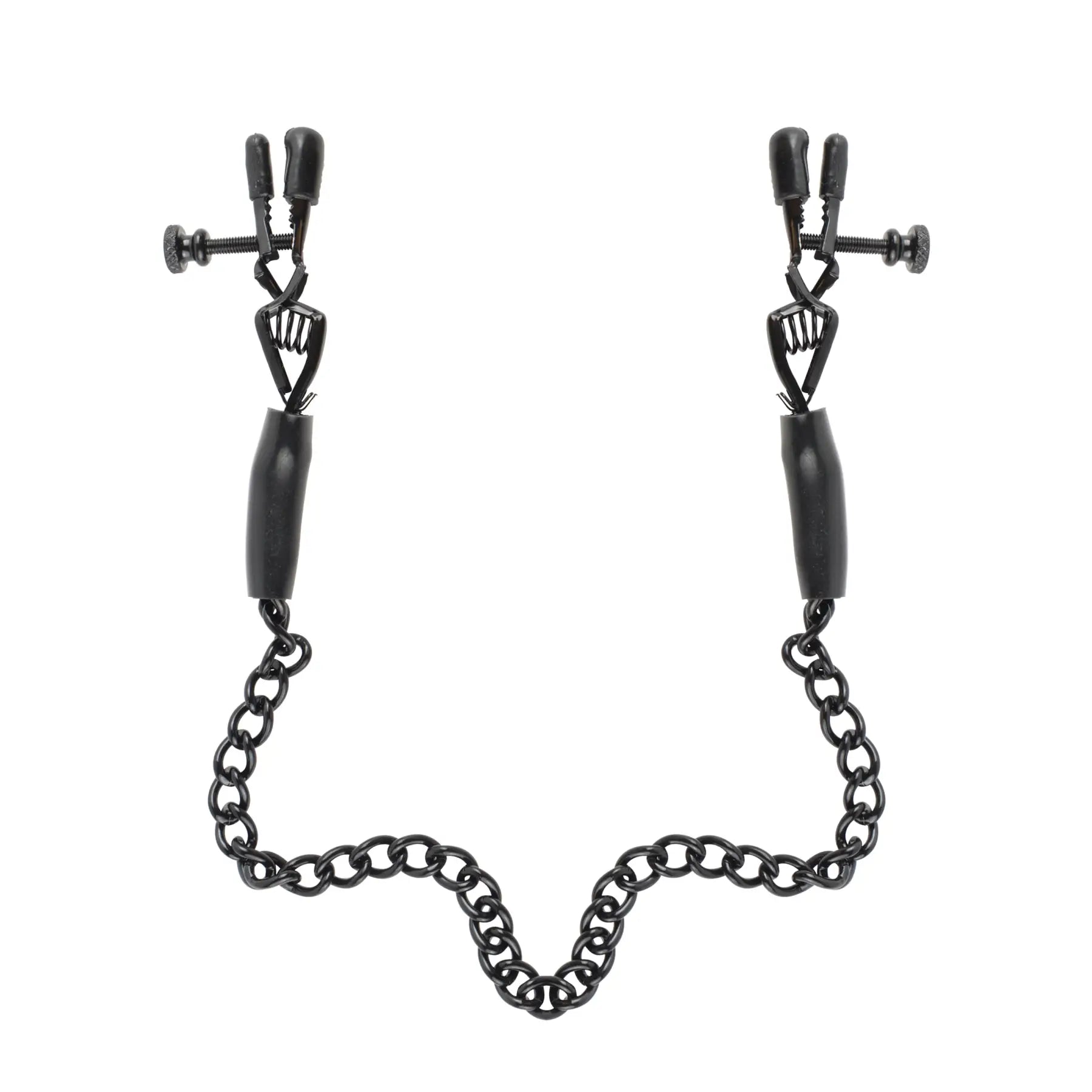 Fetish Fantasy Series Adjustable Nipple Chain Clamps Black