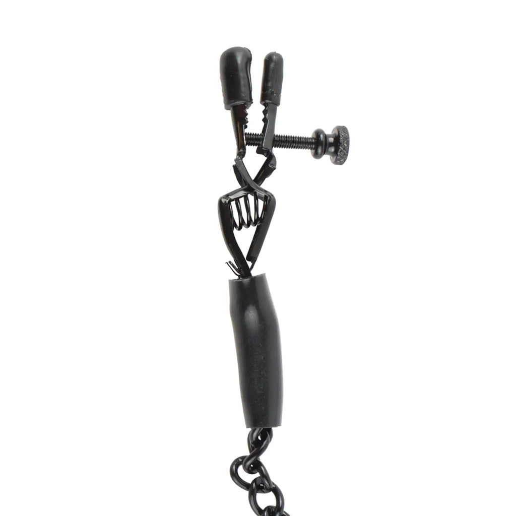 Fetish Fantasy Series Adjustable Nipple Chain Clamps Black