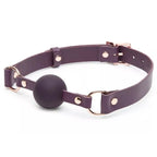 Fifty Shades Freed Cherished Collection Leather Ball Gag - Purple - Gags