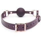 Fifty Shades Freed Cherished Collection Leather Ball Gag - Purple - Gags