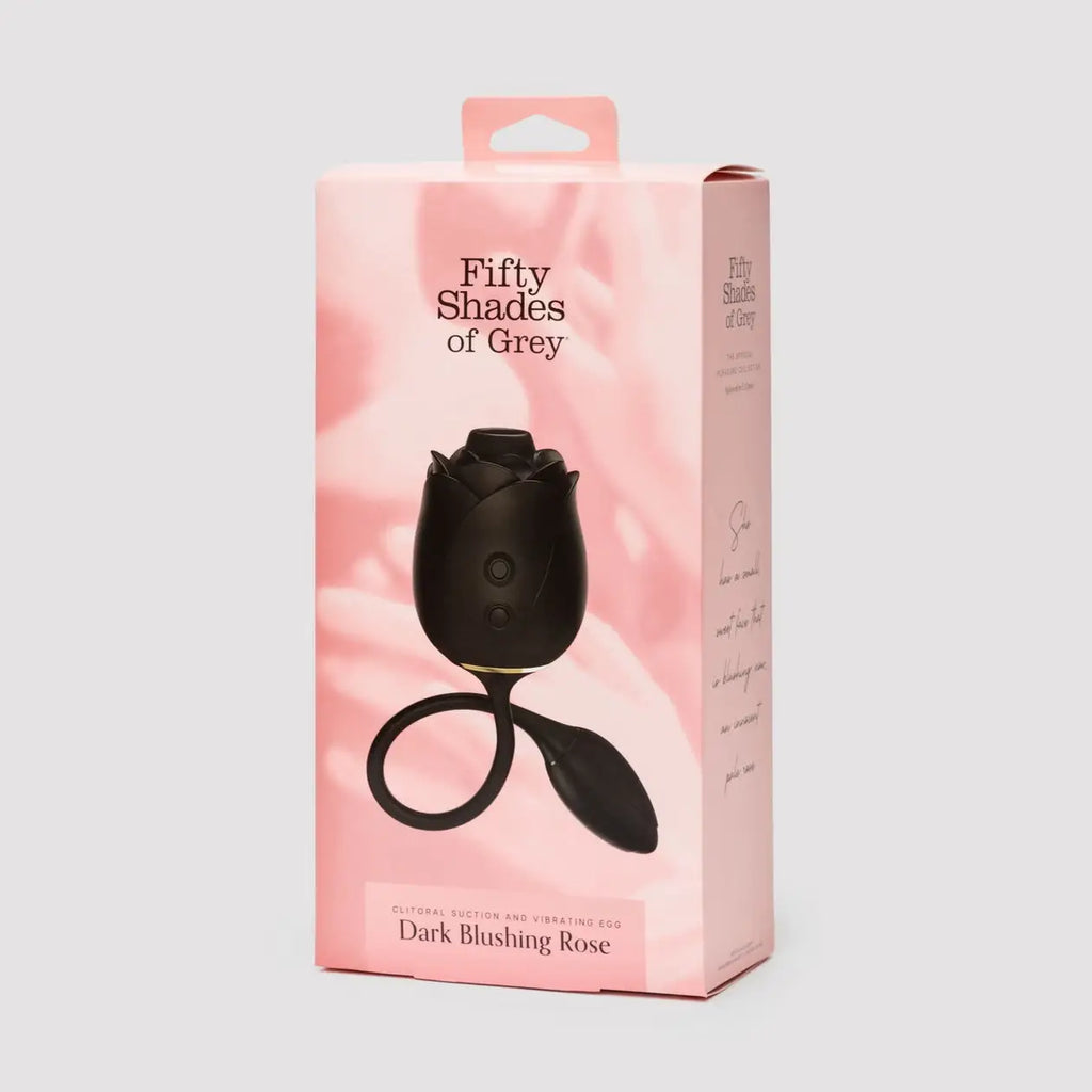 Fifty Shades of Grey Dark Blushing Rose Clitoral Suction Stimulator and Vibrating Egg - Black - Vibrator