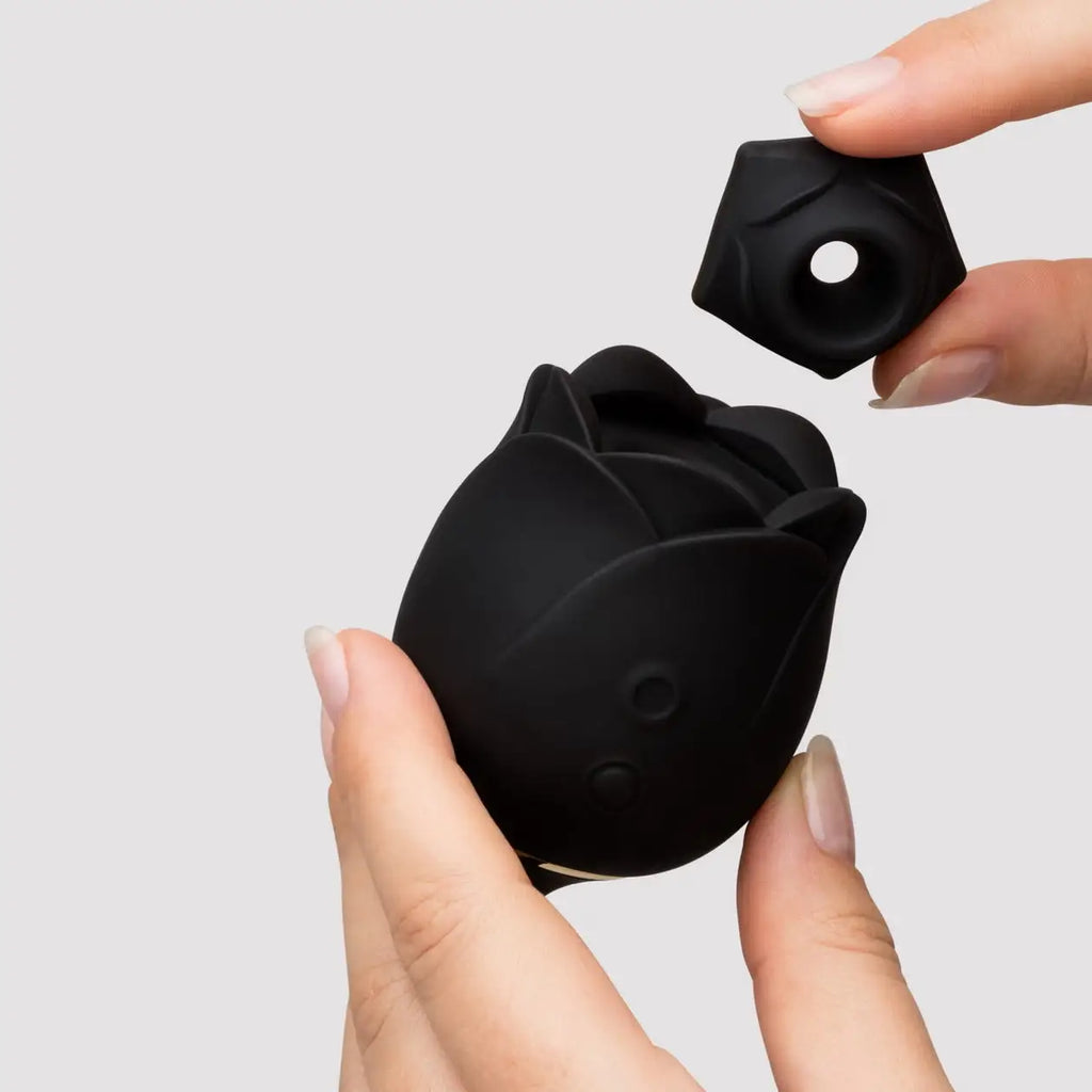 Fifty Shades of Grey Dark Blushing Rose Clitoral Suction Stimulator and Vibrating Egg - Black - Vibrator