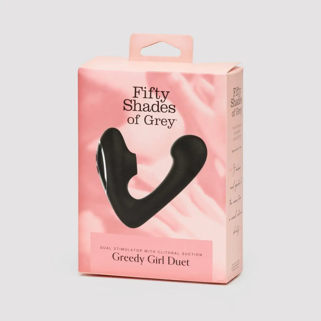 Fifty Shades of Grey Greedy Girl Duet Dual Stimulator with Clitoral Suction - Black - Vibrator