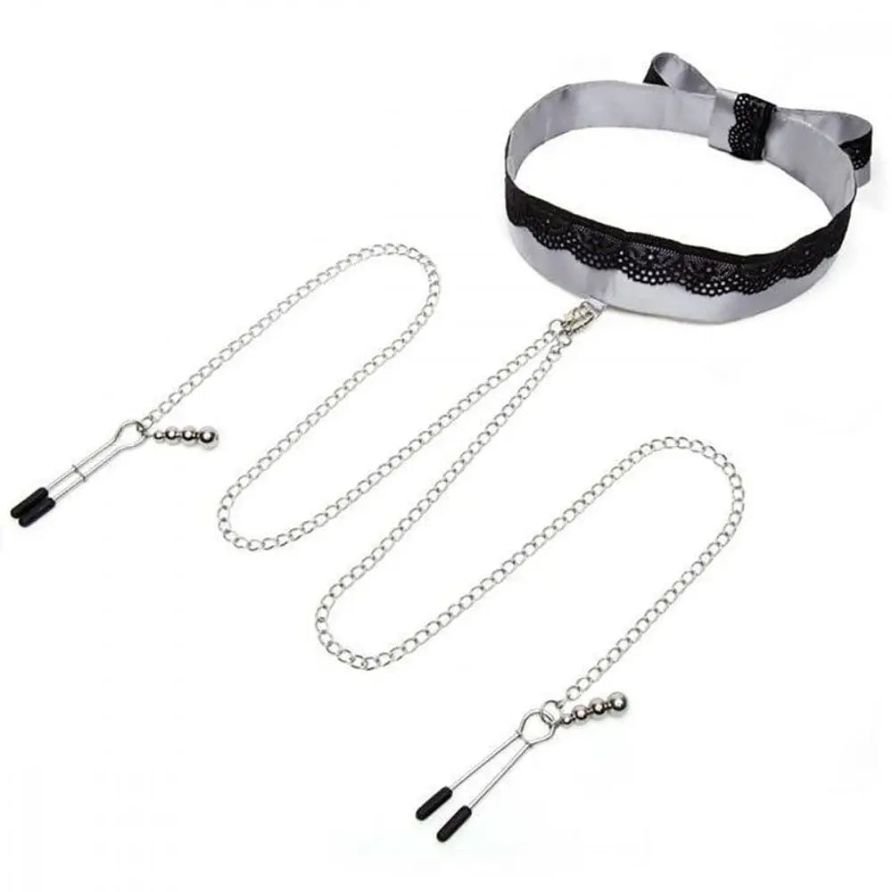 Fifty Shades of Grey Play Nice Satin Collar & Nipple Clamps - Rolik®