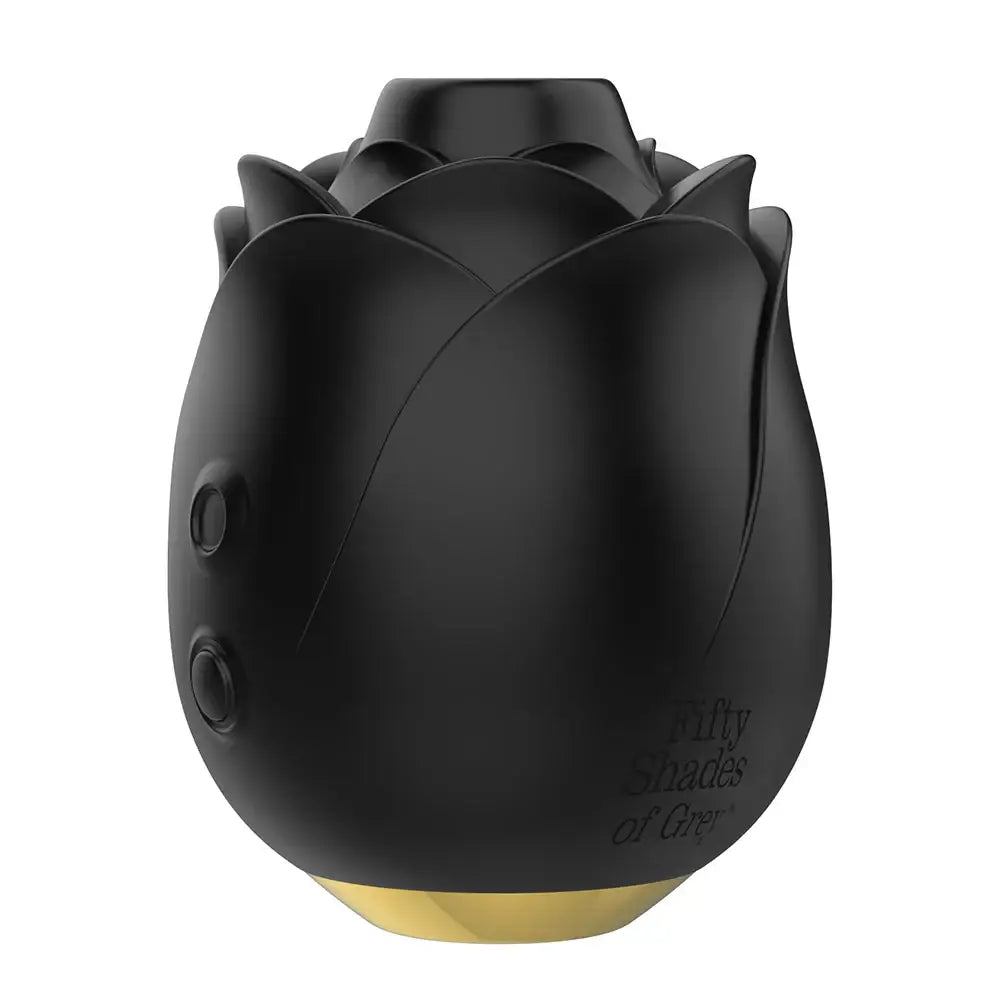 Fifty Shades Hearts & Flowers Rose Clitoral Suction Stimulator - Black - Vibrator