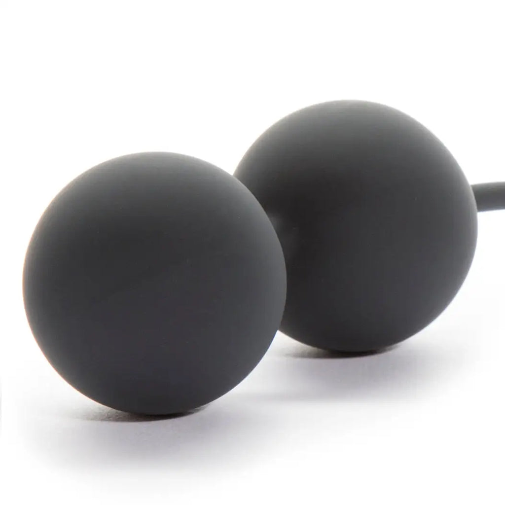 Fifty Shades Tighten and Tense Silicone Jiggle Balls - Black - Kegels