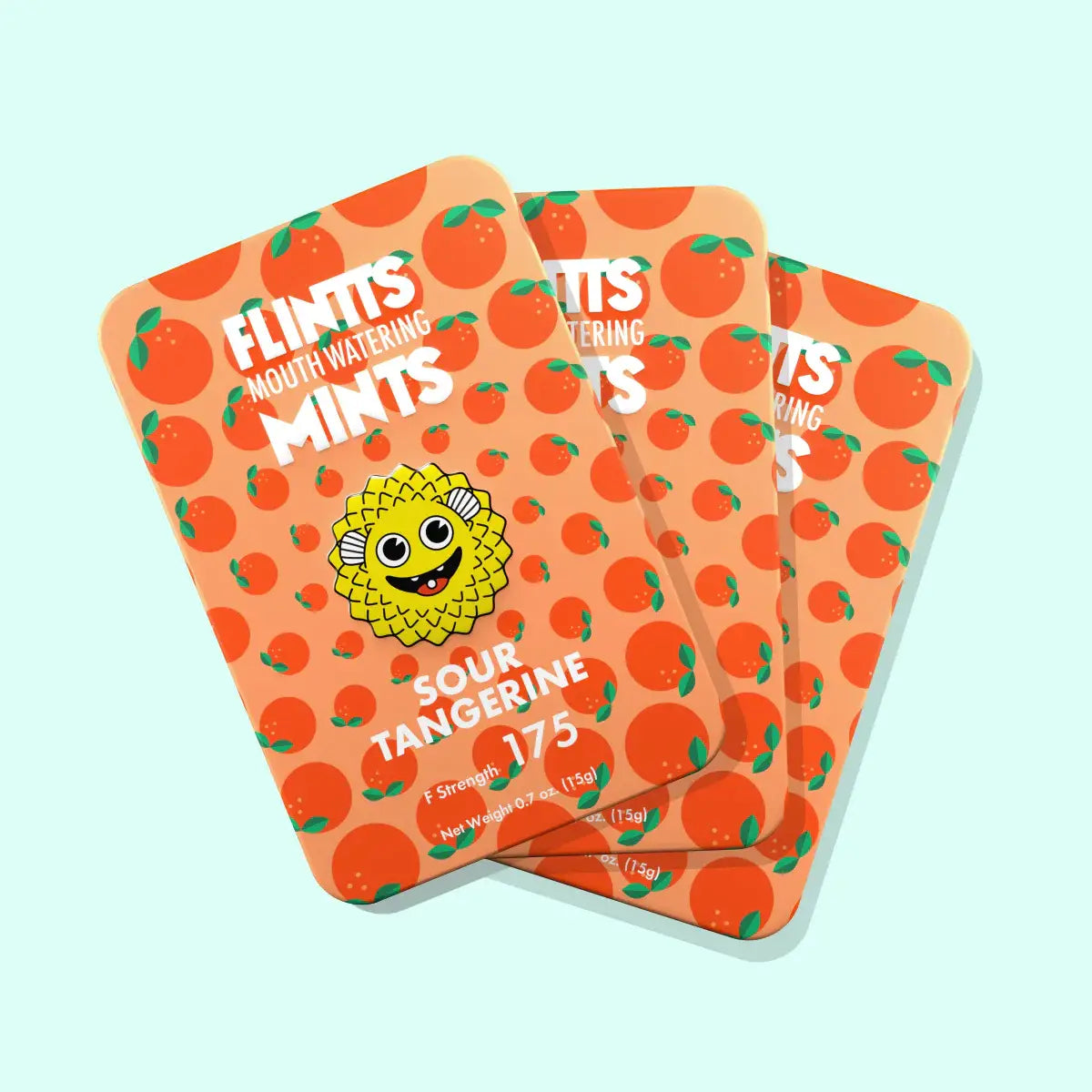 Flintts Mints 3-Packs - Combat Dry Mouth! - Sour Tangerine F Strength 175 - Enhancers