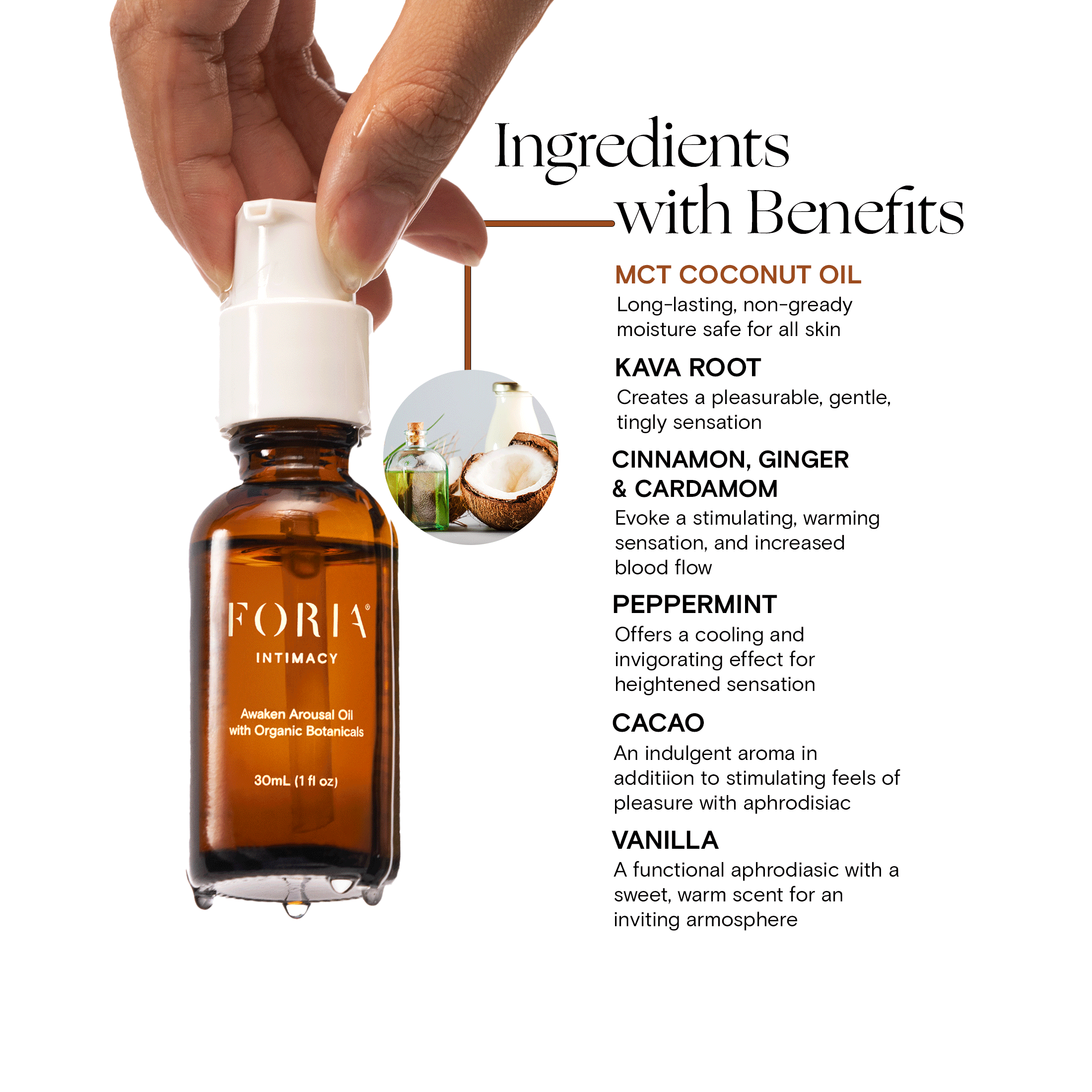 Foria® Foria Awaken Arousal Oil with Kava & Organic Botanicals | CBD-Free Intimacy
