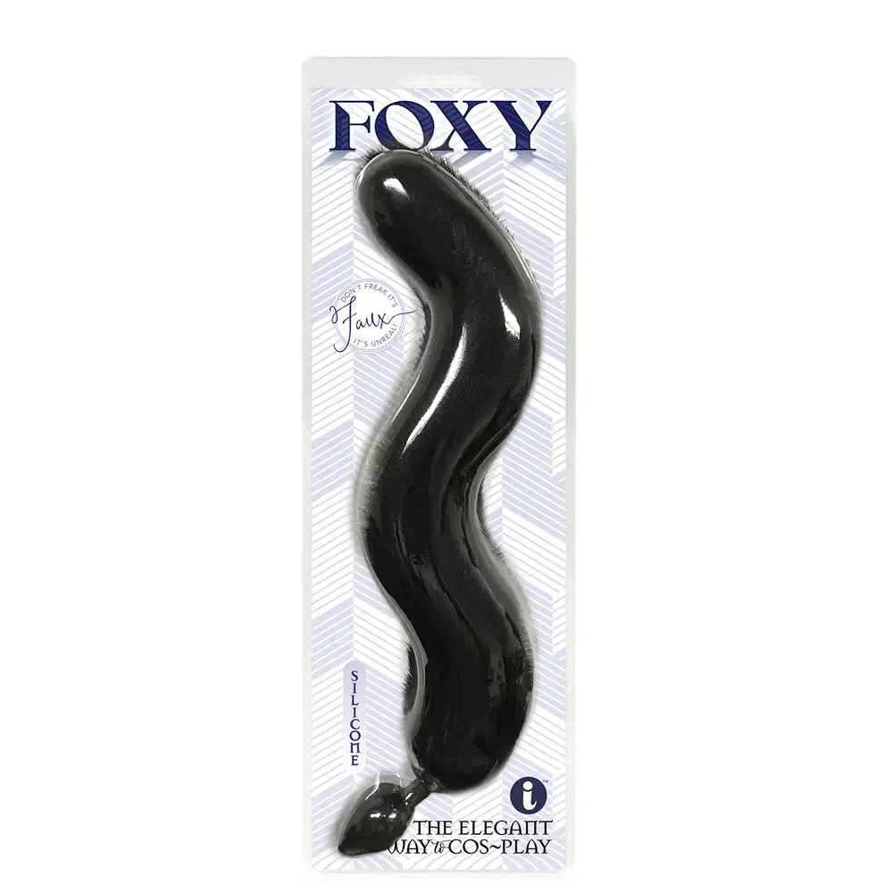 Foxy Fox Tail Silicone Butt Plug - Black - Butt Plug
