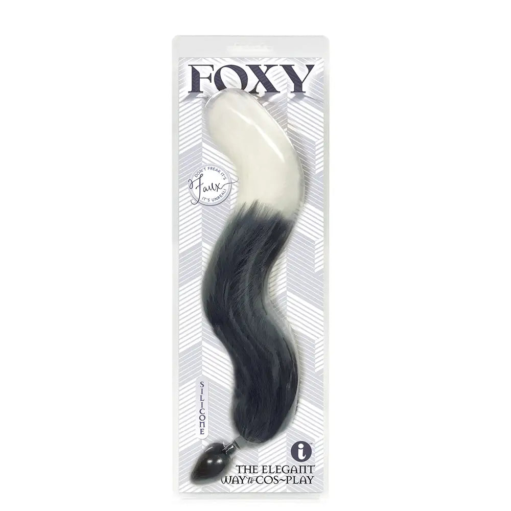 Foxy Fox Tail Silicone Butt Plug - Gray - Butt Plug