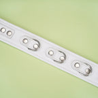 Fuji White Collection Leather Collar with Leash - Restraints