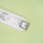 Fuji White Collection Leather Handcuffs - Restraints