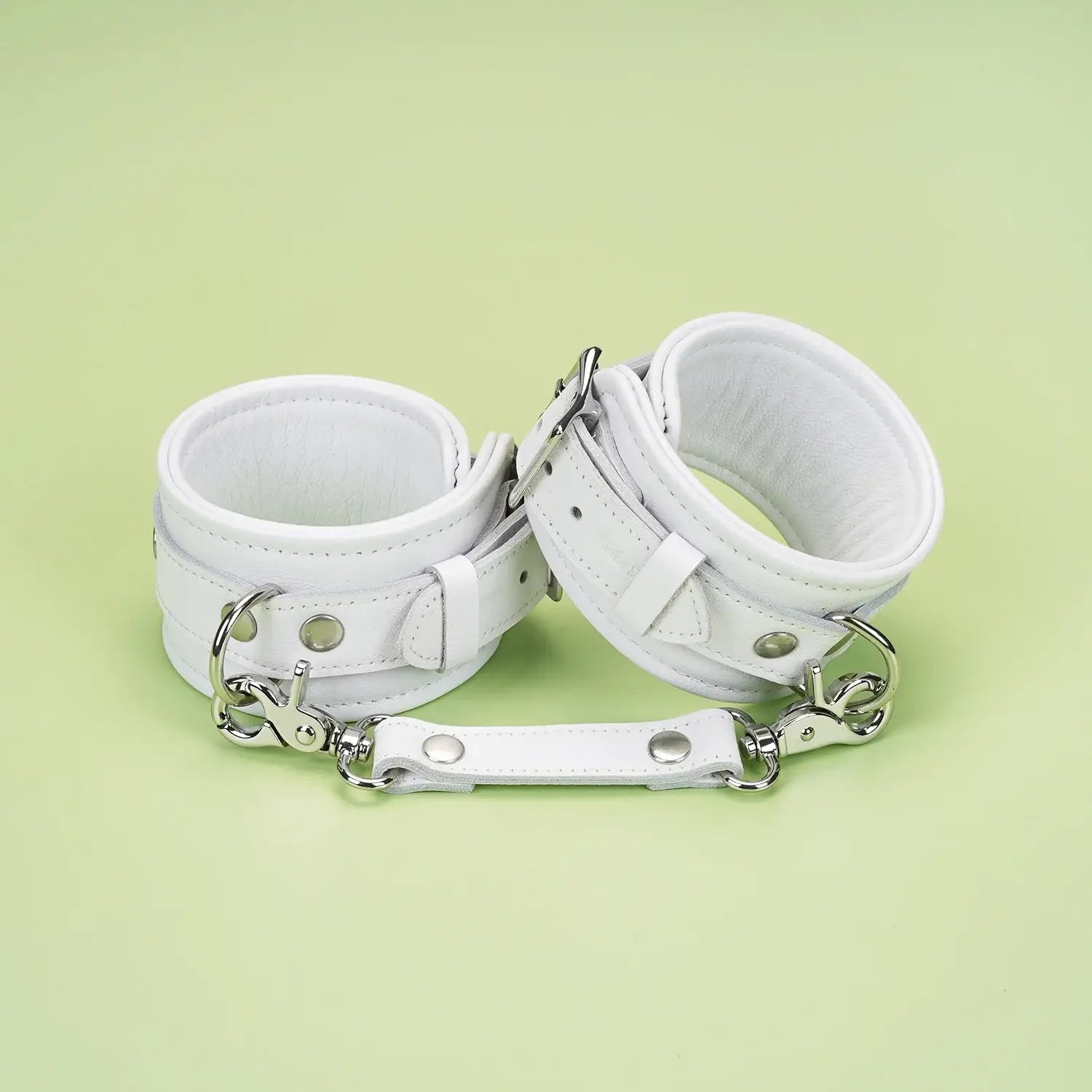 Fuji White Collection Leather Handcuffs - Restraints