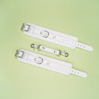 Fuji White Collection Leather Handcuffs - Restraints
