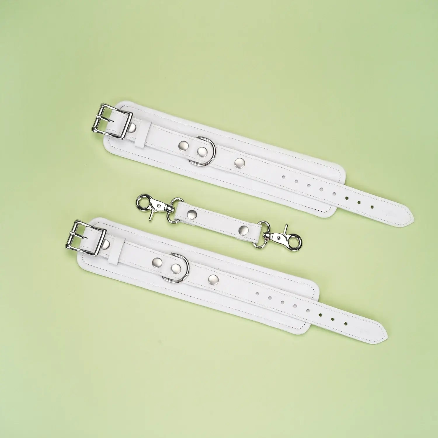 Fuji White Collection Leather Handcuffs - Restraints