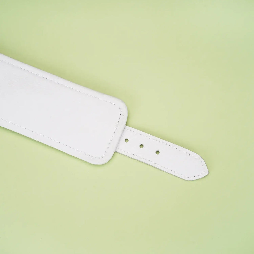 Fuji White Collection Leather Handcuffs - Restraints