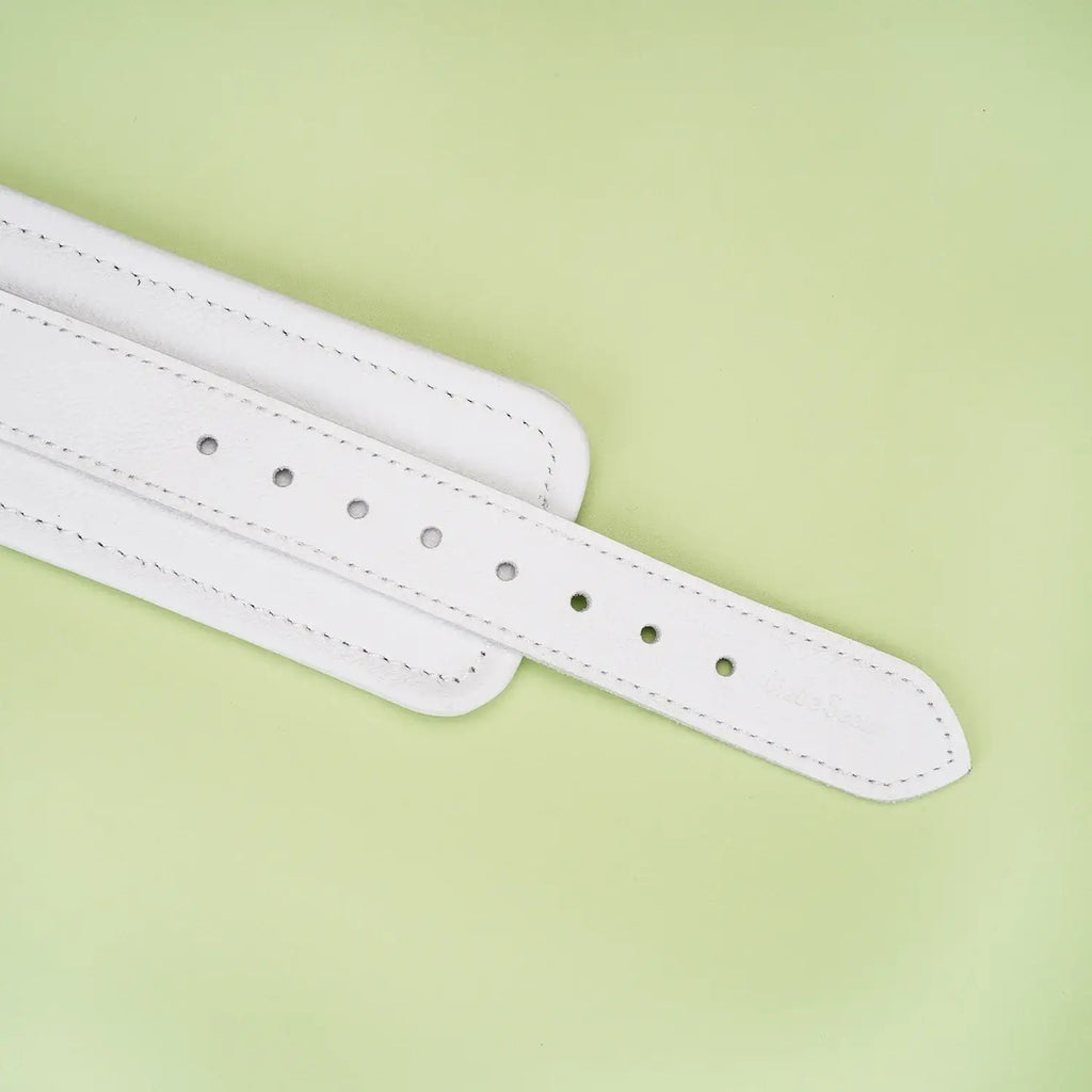 Fuji White Collection Leather Handcuffs - Restraints