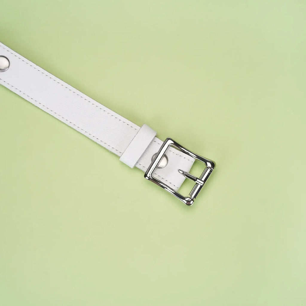 Fuji White Collection Leather & Silicone Ball Gag - Gags