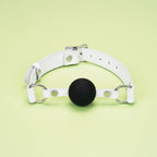 Fuji White Collection Leather & Silicone Ball Gag - Gags