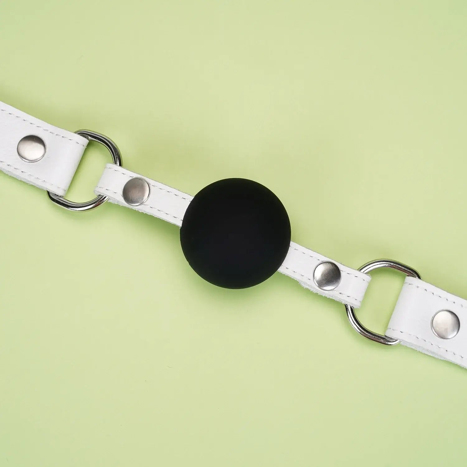Fuji White Collection Leather & Silicone Ball Gag - Gags