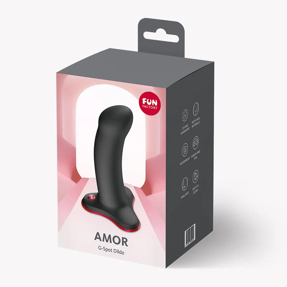 Fun Factory FUN FACTORY Amor G-Spot Dildo - Curved Silicone with Suction Cup Black