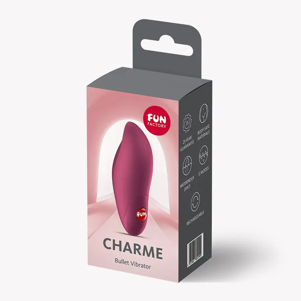 Fun Factory FUN FACTORY Charme Bullet Vibrator - Waterproof Rechargeable Clitoral Vibe Burgundy