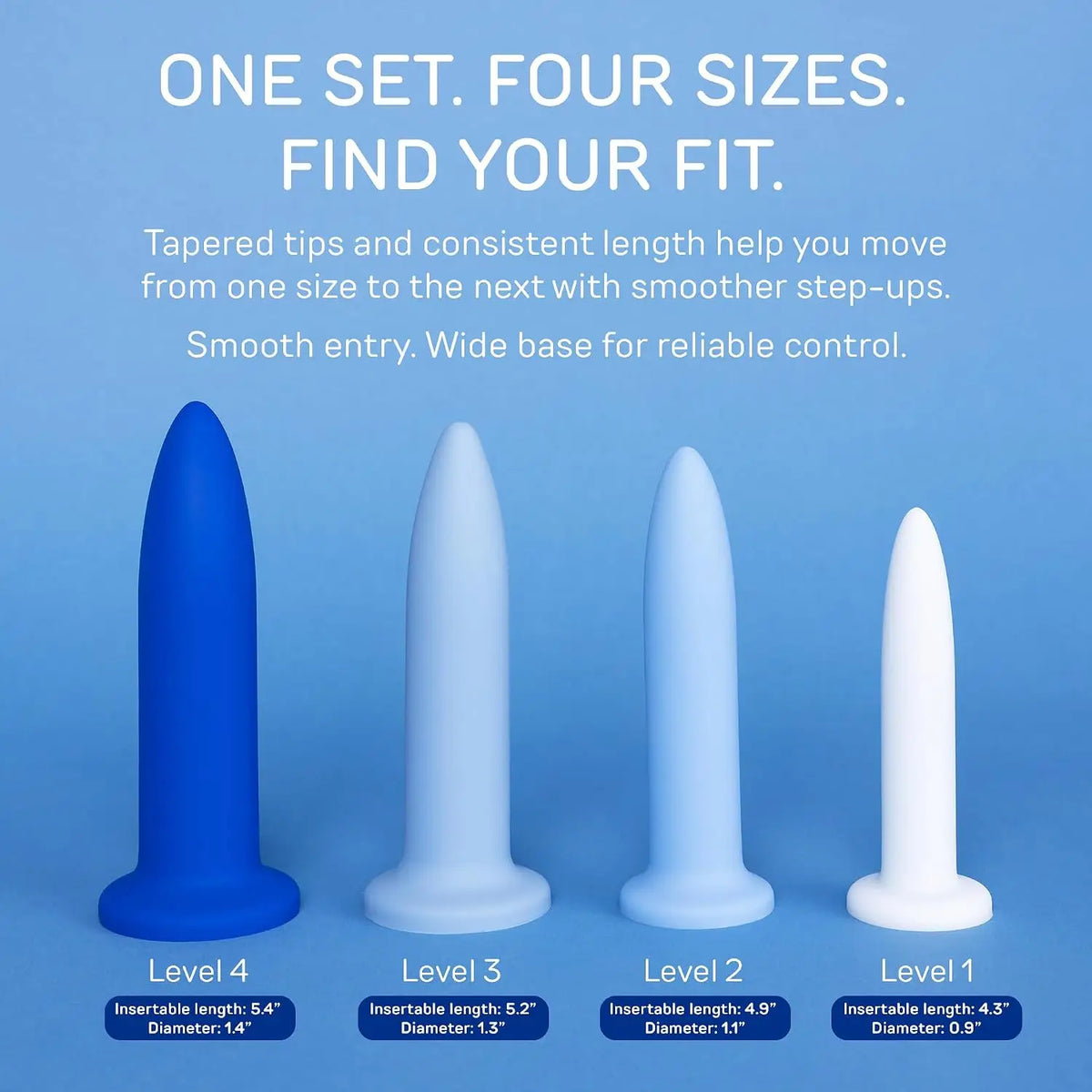 Future Method 4-Piece Silicone Anal Dilator Set - Graduated Training for Comfort & Flexibility