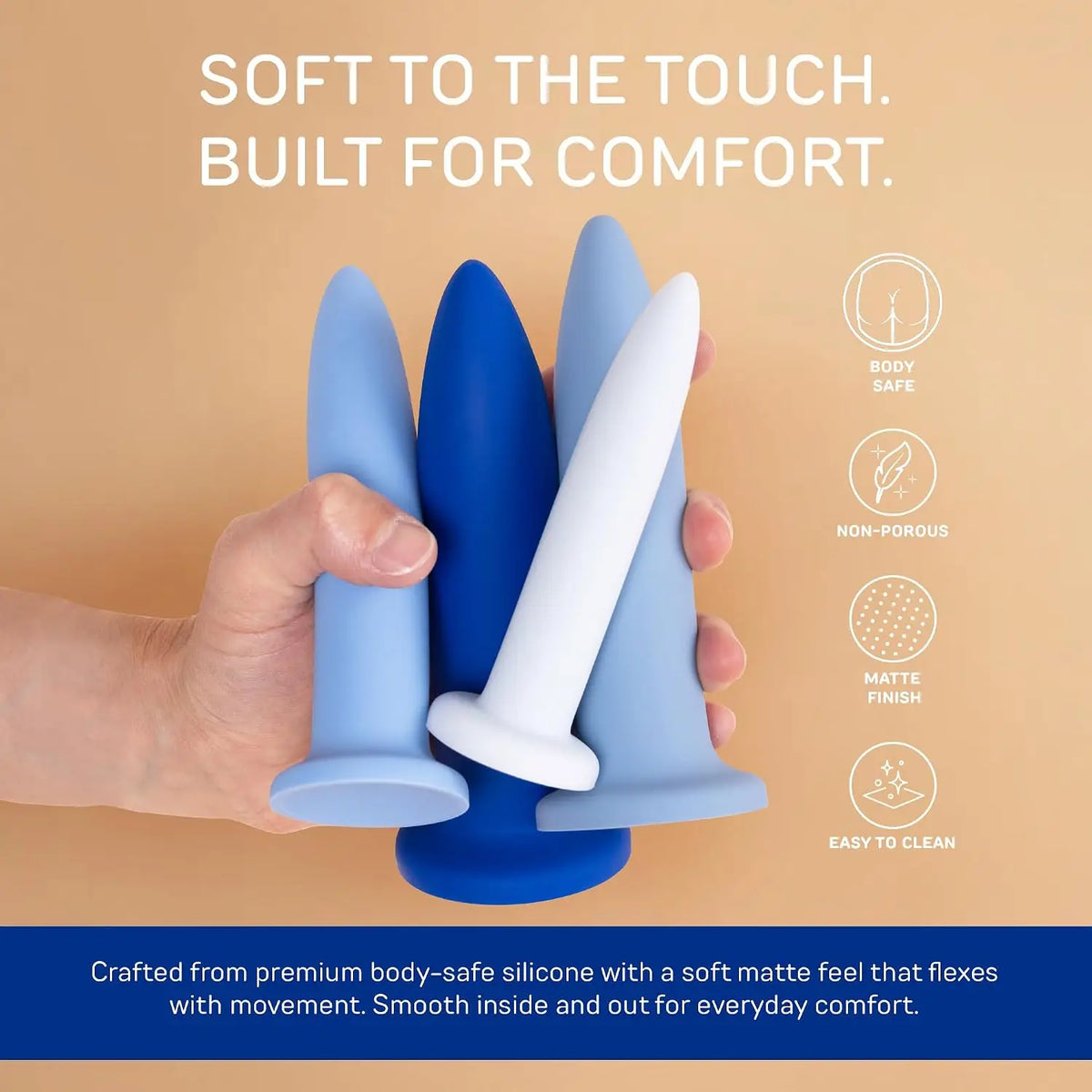 Future Method 4-Piece Silicone Anal Dilator Set - Graduated Training for Comfort & Flexibility