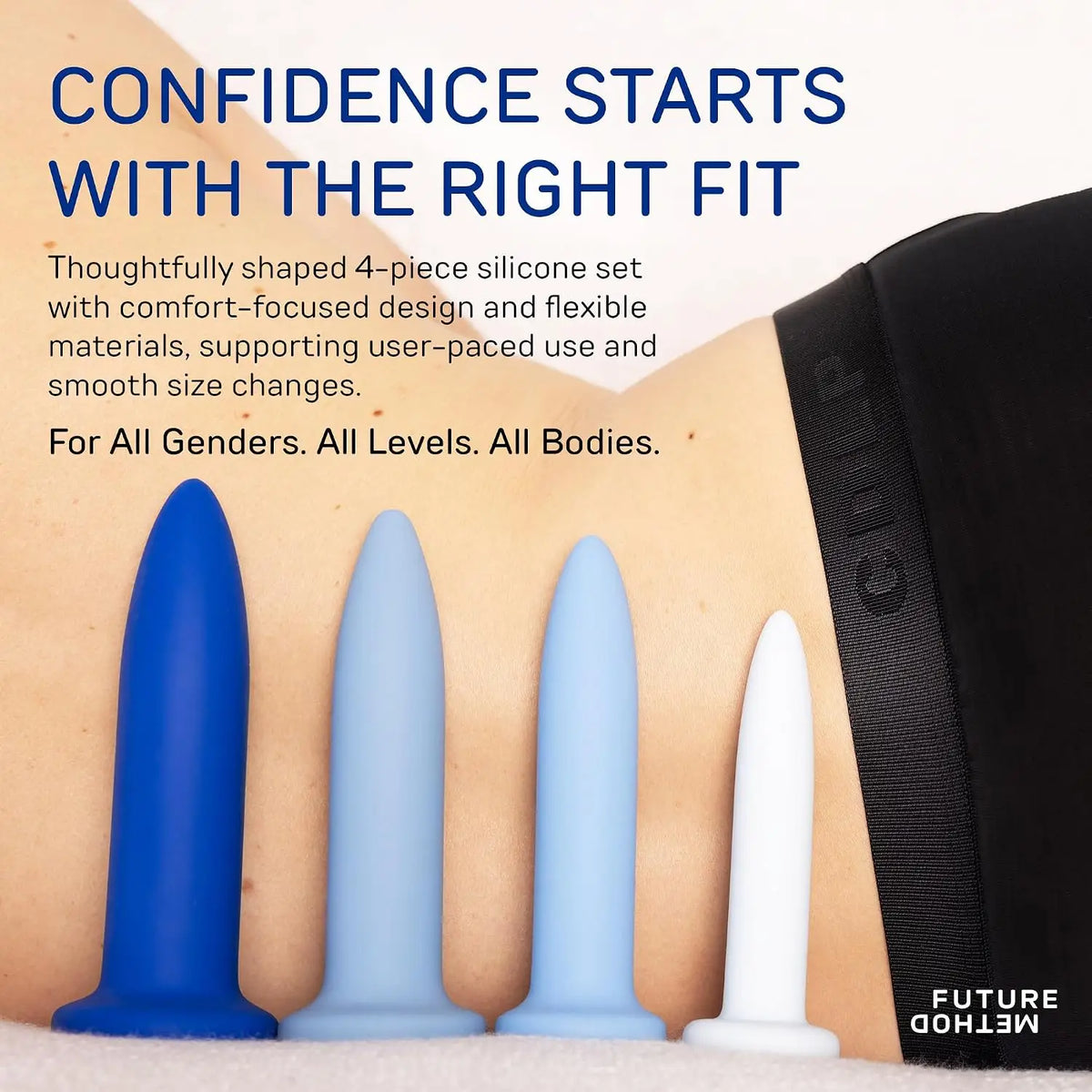 Future Method 4-Piece Silicone Anal Dilator Set - Graduated Training for Comfort & Flexibility