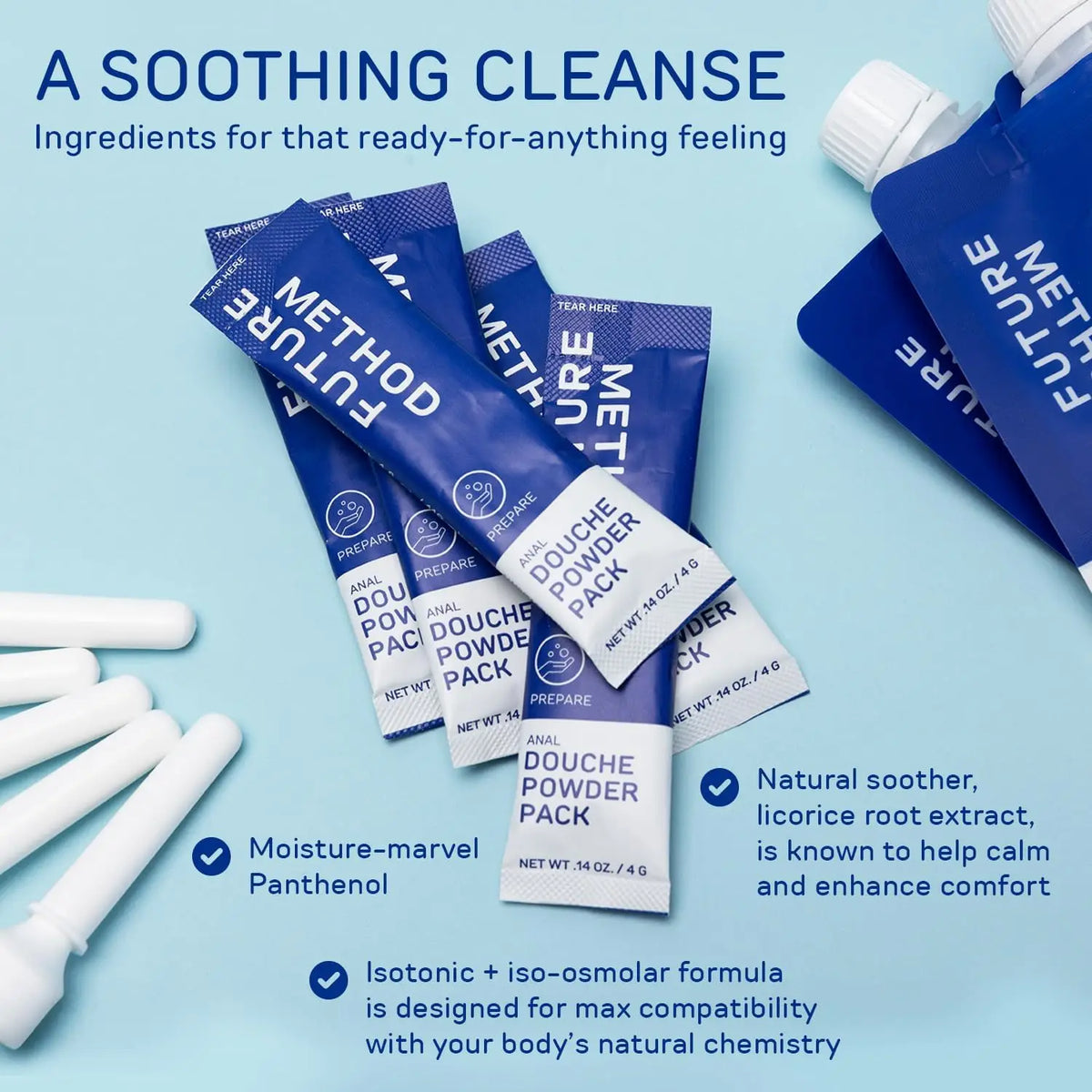 Future Method Anal Douche Kit - All-in-One Travel Isotonic Cleansing with Nozzle