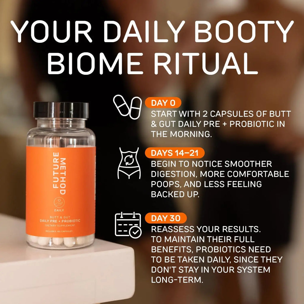 Future Method Butt + Gut Daily Pre & Probiotic | Booty Biome Supplement | 60 Capsules