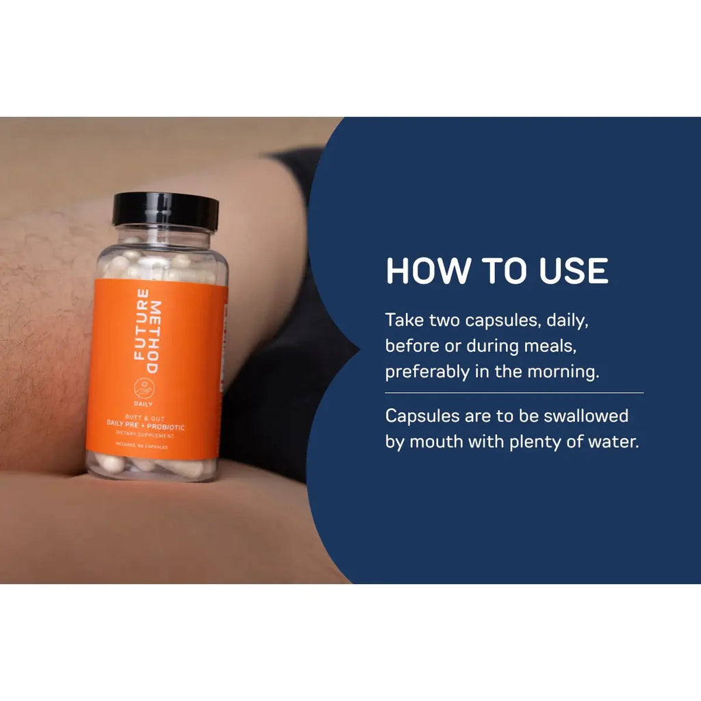 Future Method Butt + Gut Daily Pre & Probiotic | Booty Biome Supplement | 60 Capsules