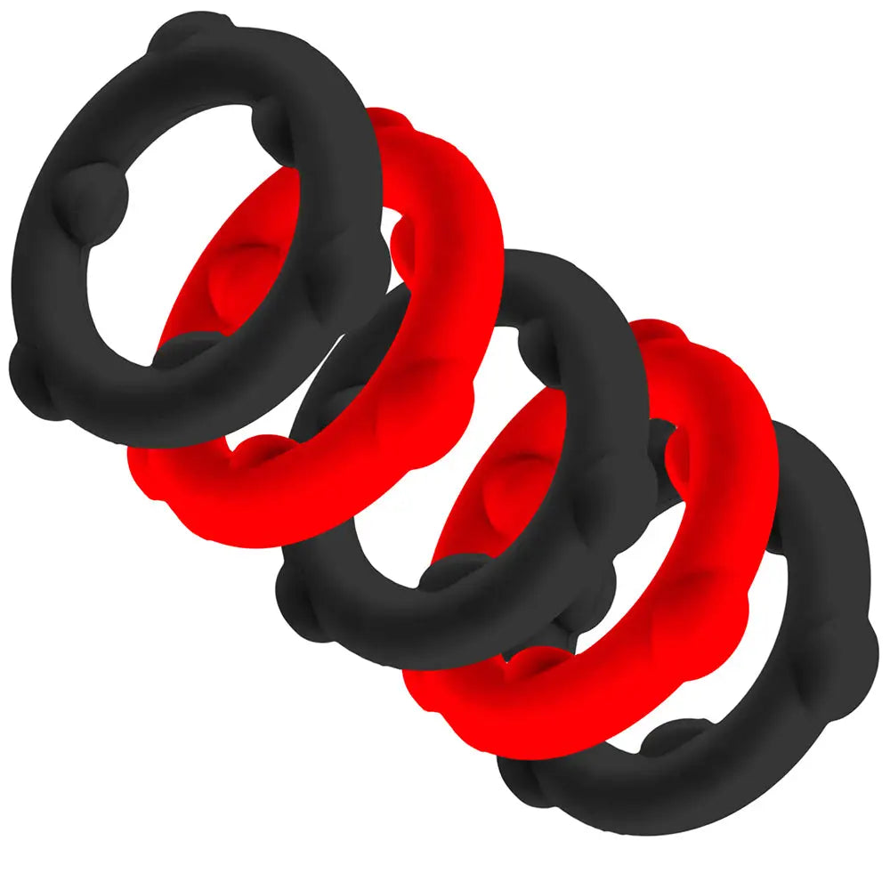 Red Gearheads Spinner Silicone C-Ring Mixed Colors 5-Pack