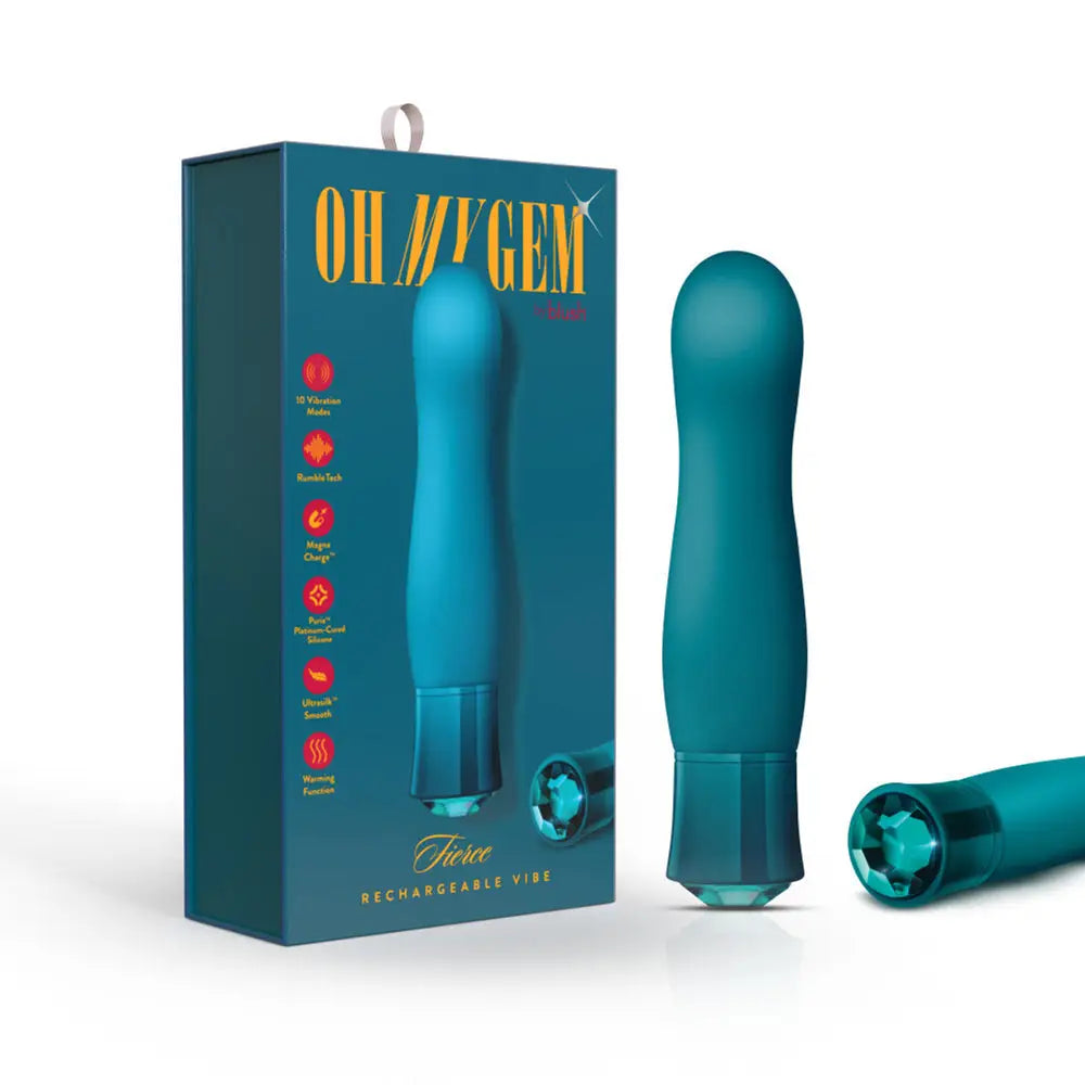 Oh My Gem Blue Topaz Fierce Vibrator - Teal