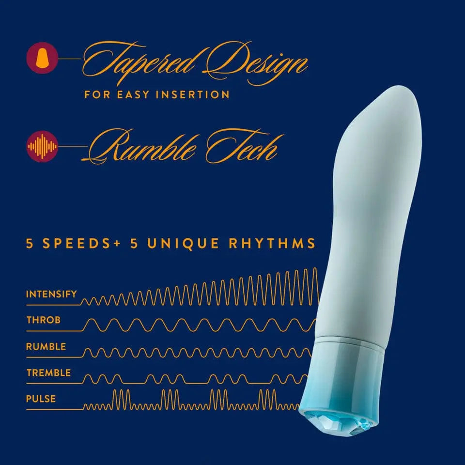 Oh My Gem® Aquamarine Ardor Rechargeable Vibrator - Rolik®