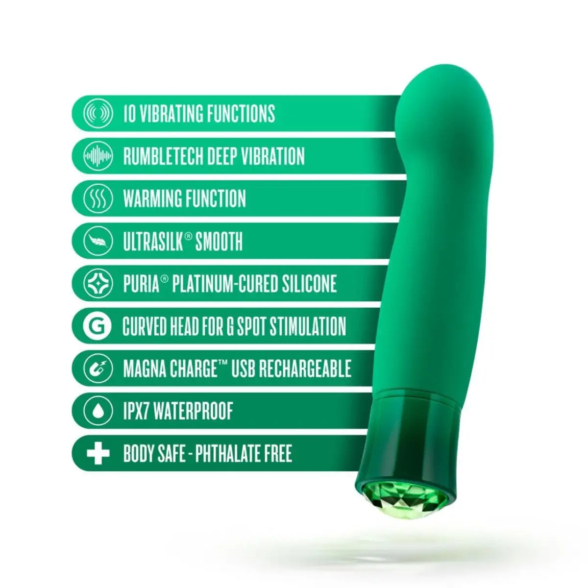 Oh My Gem® Emerald Enchanting Warming Vibrator - Rolik®
