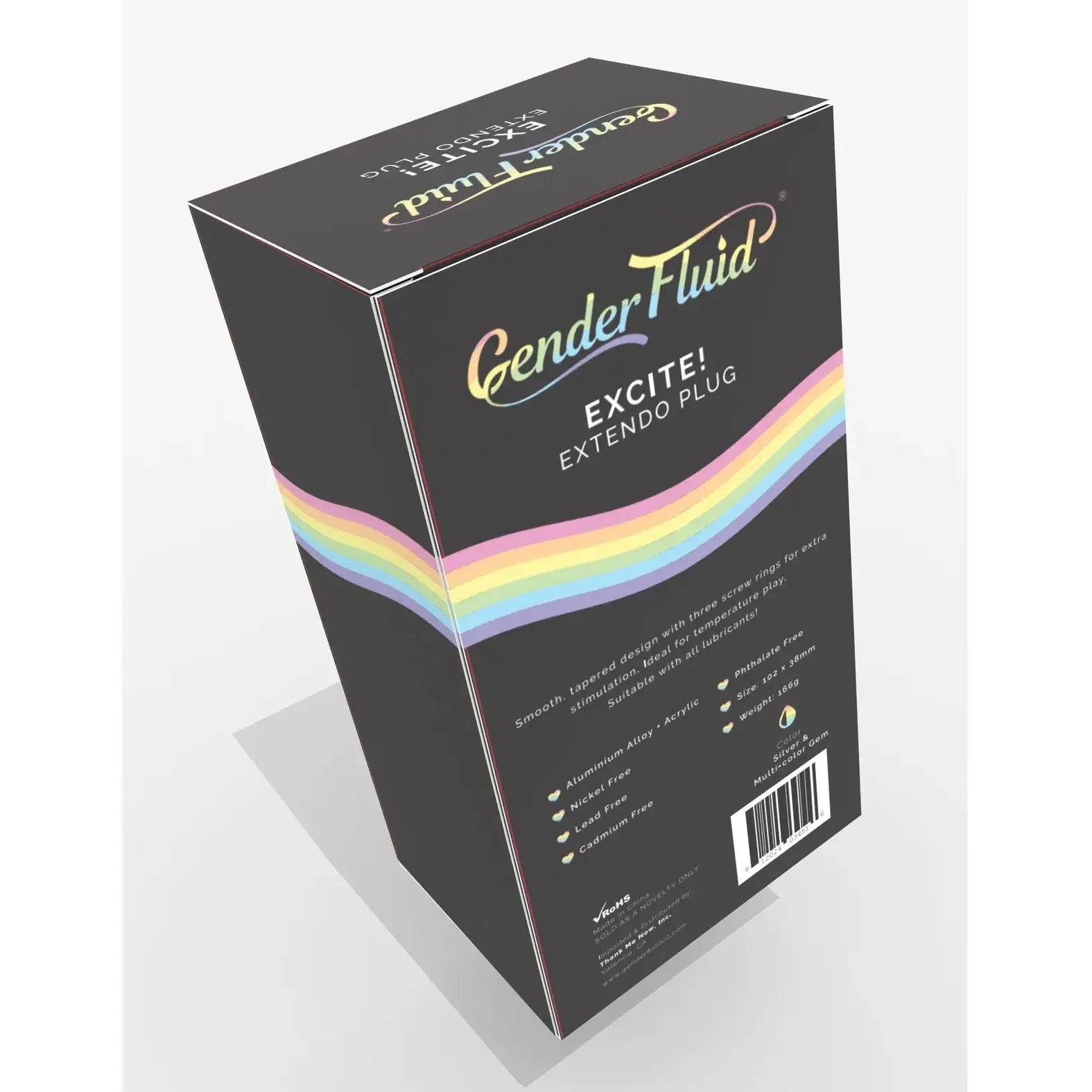 Gender Fluid Excite! Extendo Aluminum Alloy Plug - Silver - Butt