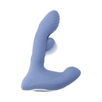 Gender X Flapjack Triple-Motor G-Spot & Clitoral Vibrator with Internal Flapper Light Blue