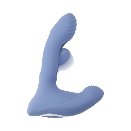 Gender X Flapjack Triple-Motor G-Spot & Clitoral Vibrator with Internal Flapper Light Blue