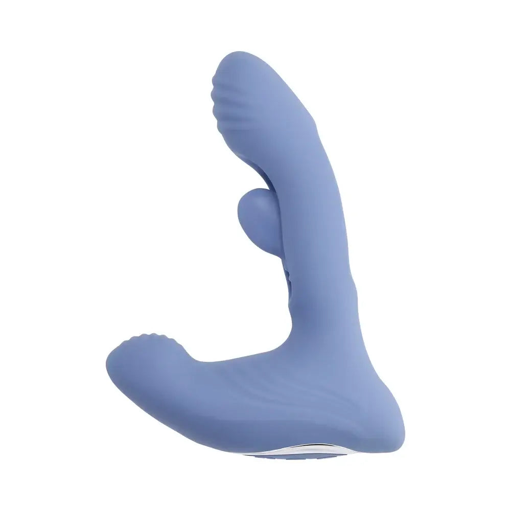 Gender X Flapjack Triple-Motor G-Spot & Clitoral Vibrator with Internal Flapper Light Blue