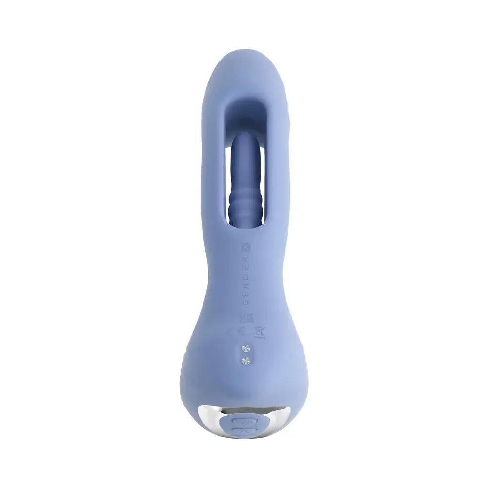 Gender X Flapjack Triple-Motor G-Spot & Clitoral Vibrator with Internal Flapper Light Blue