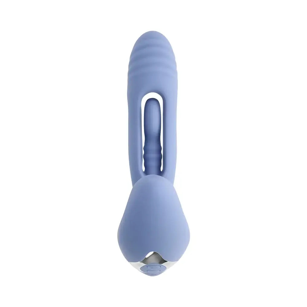 Gender X Flapjack Triple-Motor G-Spot & Clitoral Vibrator with Internal Flapper Light Blue