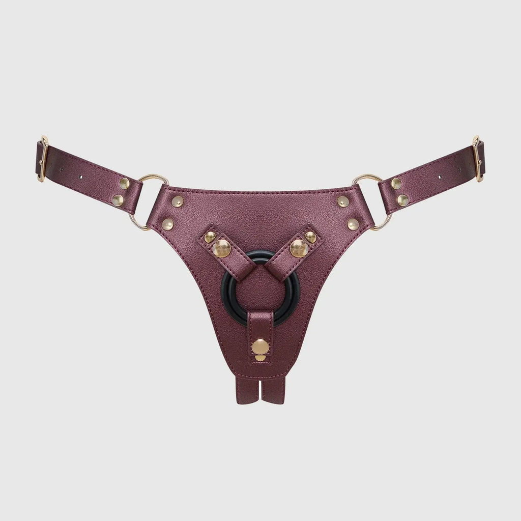 Generous Leatherette Harness Eggplant