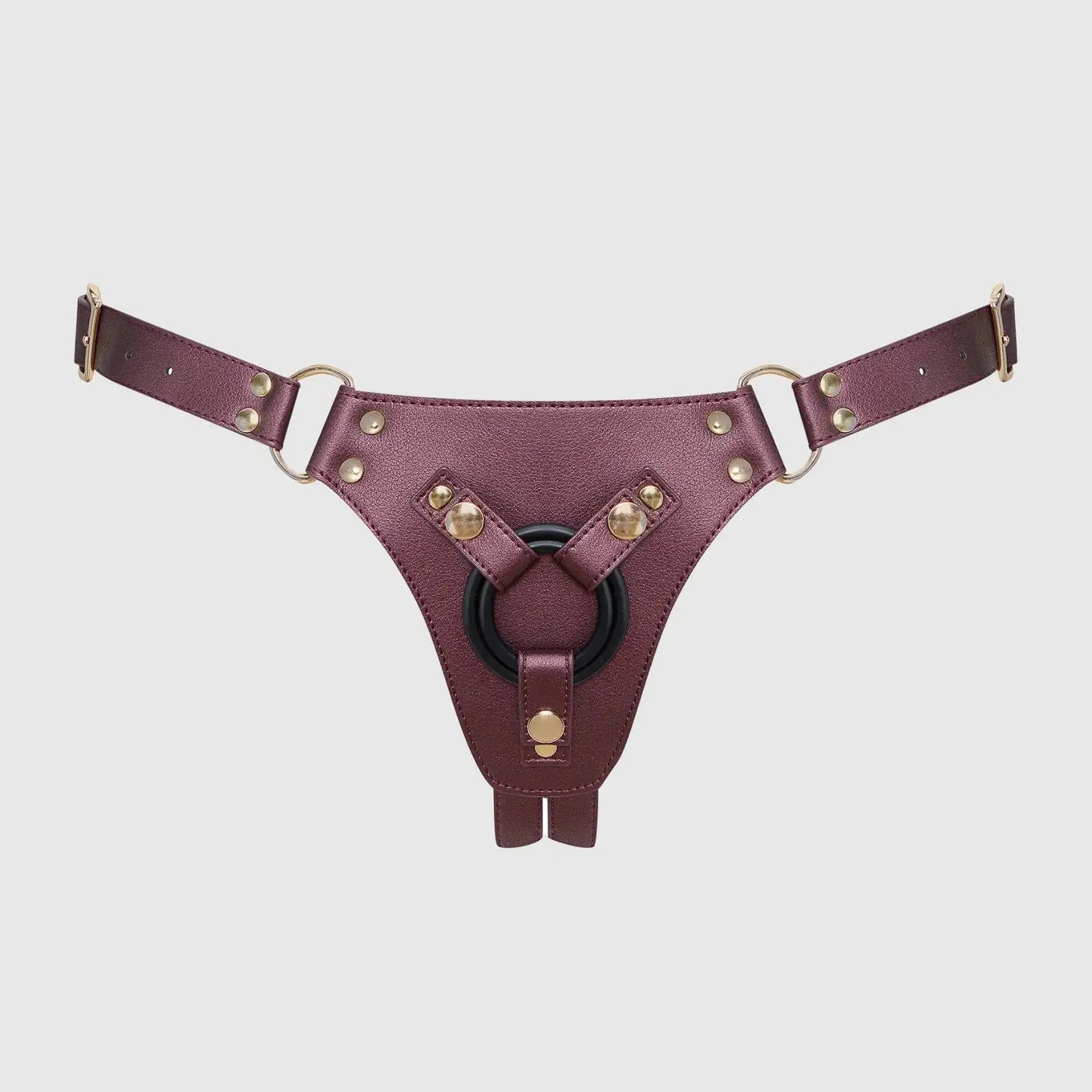 Generous Leatherette Harness Eggplant