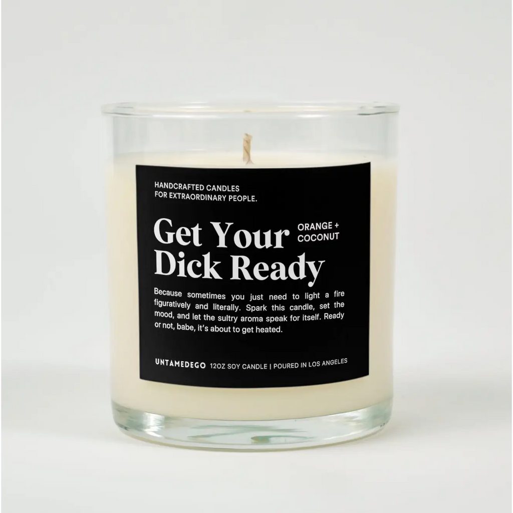 Get Your Dick Ready Glass Candle ORANGE + COCONUT