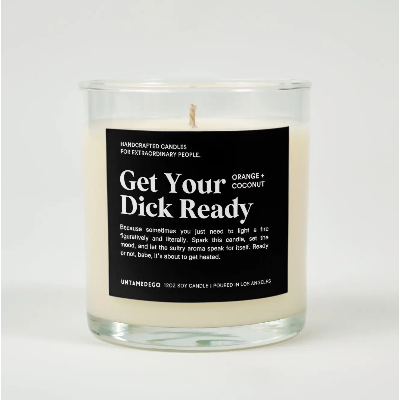 Get Your Dick Ready Glass Candle ORANGE + COCONUT