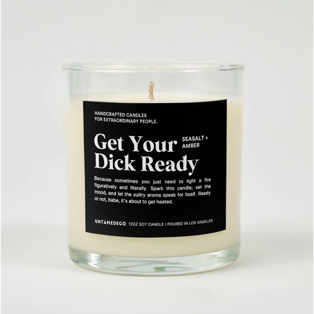 Get Your Dick Ready Glass Candle SEA SALT +AMBER